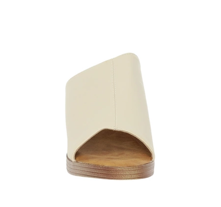 Eleganckie klapki na szerokim drewnianym obcasie Jezzi