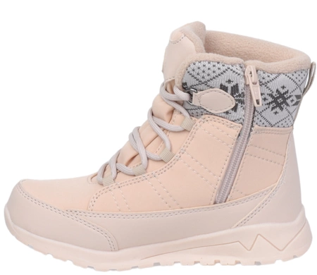 Beżowe eleganckie śniegowce dziecięce z membraną softshell American Club