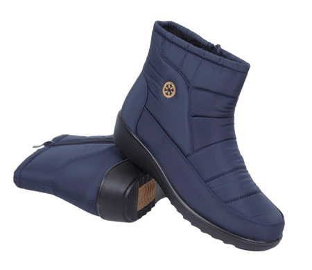 Ciepłe i eleganckie botki zimowe damskie na zamek śniegowce UNISOFT