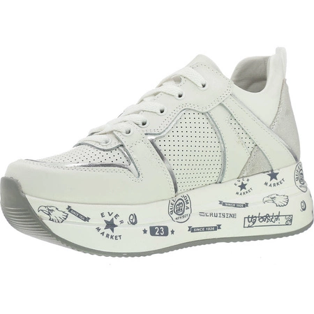 Białe adidasy damskie skórzane na platformie Jezzi