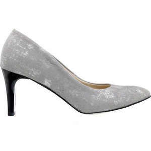 Szare czółenka damskie na szpilce ze skórzaną wkładką Massimo Lucchesi