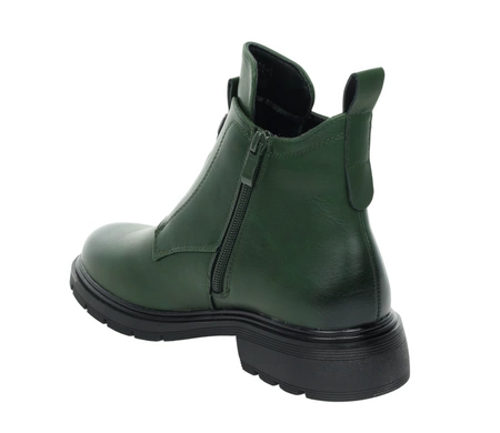 Zielone botki damskie ocieplane na zamek Jezzi