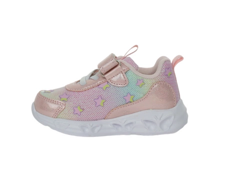 Różowe adidasy dziewczęce na rzep gwiazdki American Club