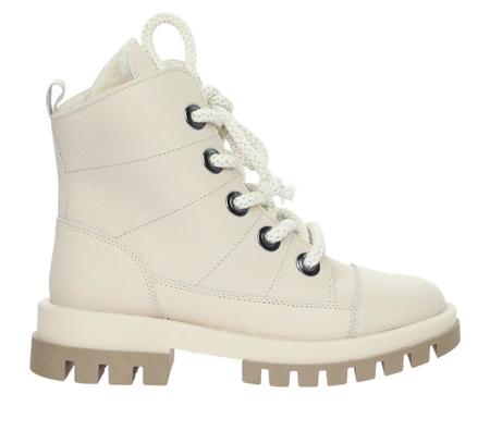 Skórzane trapery damskie ocieplane Polskie Gino Fabiani