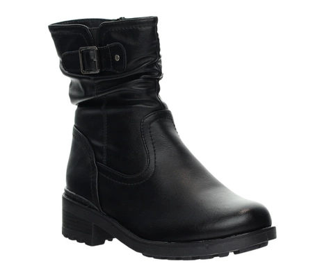 Komfortowe botki damskie na płaskim obcasie na zamek