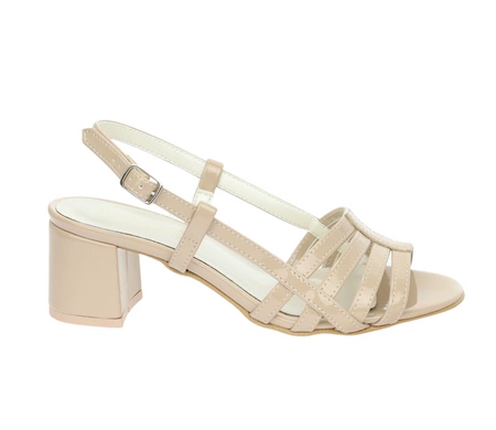 Cieliste sandały damskie na niskim obcasie seksowne AZALI