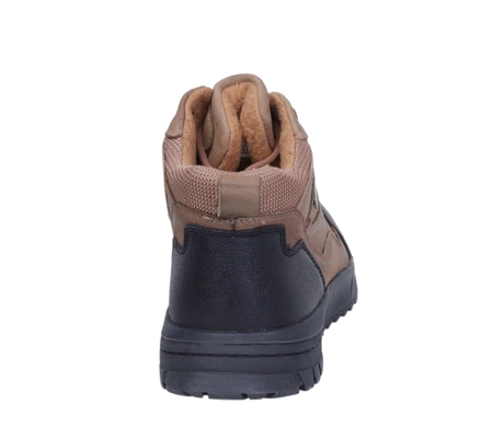 brązowe skórzane buty zimowe męskie sportowe trzewiki American Club