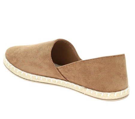 Karmelowe mokasyny damskie espadryle NEWS