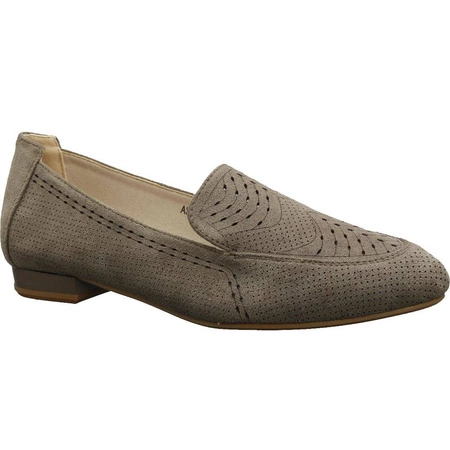 Zamszowe półbuty damskie czółenka płaskie Jezzi