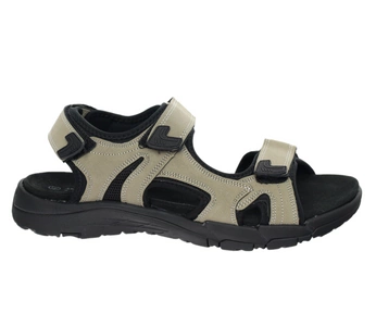 Męskie sandały na rzepy sportowe z czarną skórzaną wkładką American