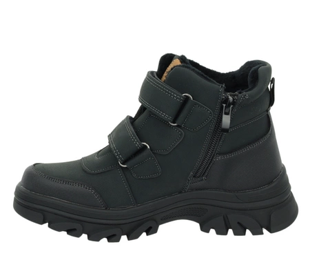 Buty chłopięce na zimę na rzepy ciepłe i wyższe do kostki American Club