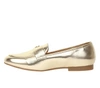 Złote mokasyny damskie płaskie półbuty komfortowe Jezzi