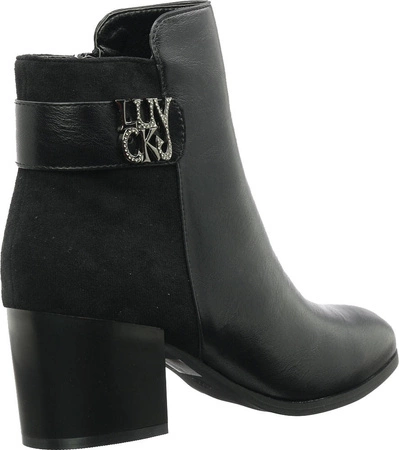 Czarne botki damskie na obcasie klasyczne Jezzi