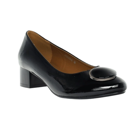 Wygodne czarne czółenka ze skórzaną wkładką Mila od Jezzi