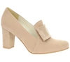 Eleganckie beżowe czółenka na grubym obcasie Dalia- Produkt Polski