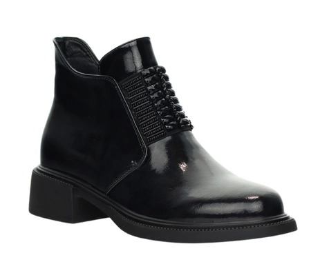 Bardzo eleganckie półbuty damskie ze skóry naturalnej lakierowanej Polskie Gino Fabiani