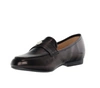 Czarne licowe mokasyny damskie z miękkiej skóry ekologicznej Jezzi