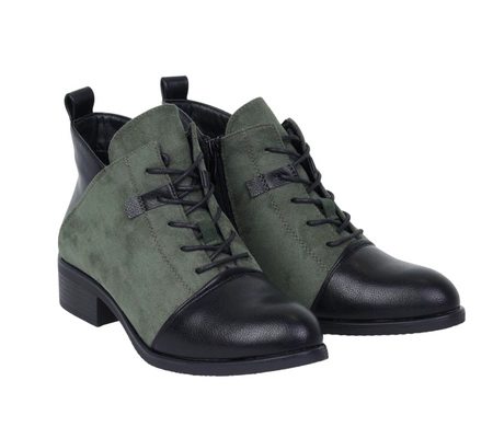 Jesienno-zimowe botki damskie płaskie ocieplane garniturowe