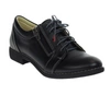 Czarne półbuty damskie skórzane oksfordy garniturowe na zamek i sznurowadła Gino Fabiani 