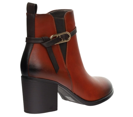 Piękne eleganckie botki ocieplane na średnim obcasie Jezzi