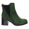 Zielone zamszowe botki damskie zimowe eleganckie i komfortowe Jezzi