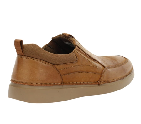 Elegancko-sportowe półbuty męskie wsuwane ze skóry naturalnej American Club