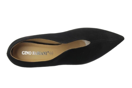 Eleganckie półbuty damskie na klocku skórzane Gino Fabiani