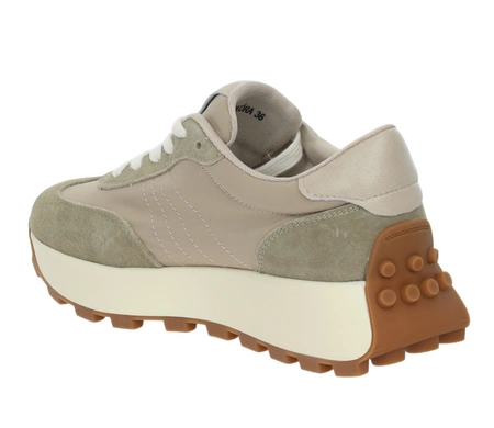 Beżowe skórzane sneakersy damskie adidasy VINCEZA