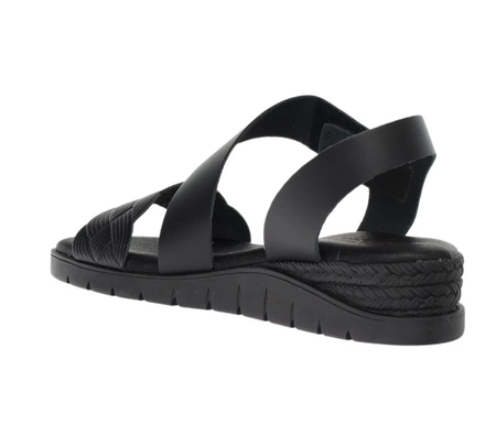 Czarne płaskie sandały damskie skórzane El Pimpi - Made in Spain