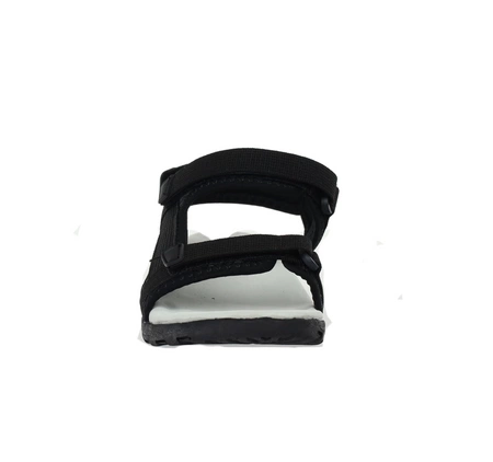 Czarne sandały sportowe młodzieżowe na rzepy ze skórzaną wkładką American Club