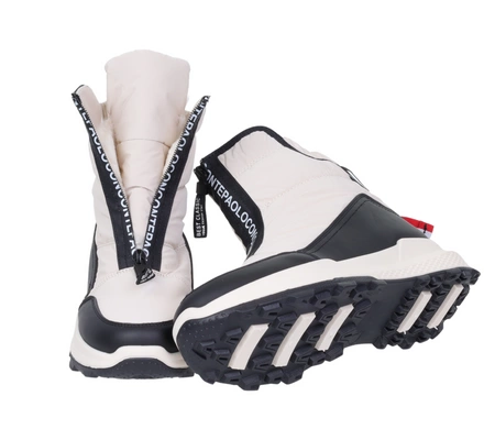 Jasne śniegowce damskie ciepłe buty zimowe na zamek NEWS