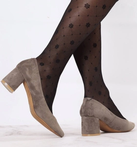 Zamszowe czółenka damskie na obcasie komfortowe Jezzi