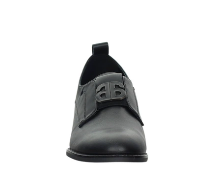 Wizytowe półbuty damskie skórzane na niskim obcasie VINCEZA