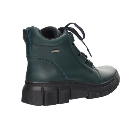 Skórzane buty zimowe damskie płaskie Helios model 523