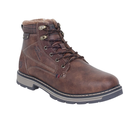 Brązowe buty zimowe męskie trapery ocieplane wysokie trzewiki News