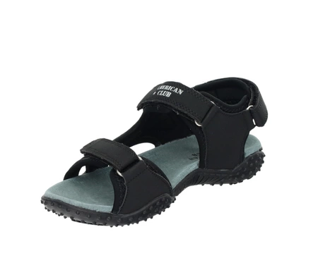 Sportowe sandały chłopięce na rzepy ze skórzaną wkładką American Club