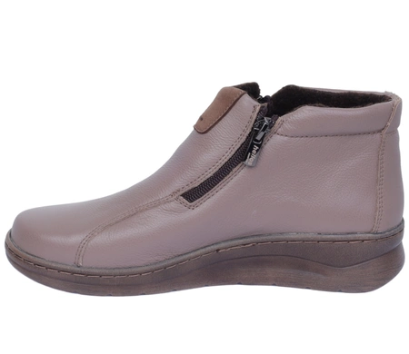 Skórzane damskie trzewiki buty zimowe na dwa zamki Helios model 786