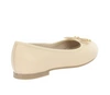 Beżowe baleriny damskie skórzane z odkrytymi palcami RYŁKO