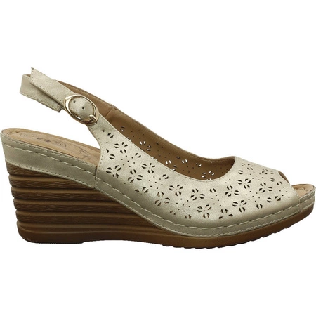 Sandały damskie wygodne na koturnie Jezzi