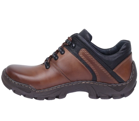 Brązowe skórzane półbuty męskie trekkingowe górskie Gepard