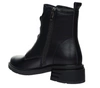 Eleganckie czarne botki skórzane na płaski obcasie Polskie Gino Fabiani