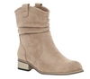 Beżowe botki damskie zamszowe płaskie saszki Jezzi