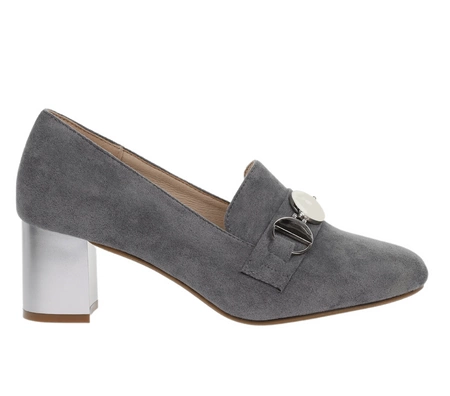 Zamszowe czółenka damskie komfortowe na obcasie Jezzi