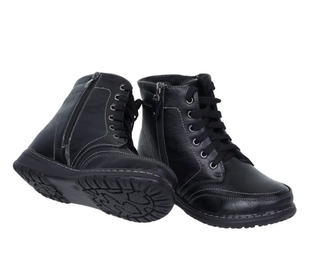 Komfortowe botki damskie trzewiki na zamek zdrowotne buty zimowe Unisoft