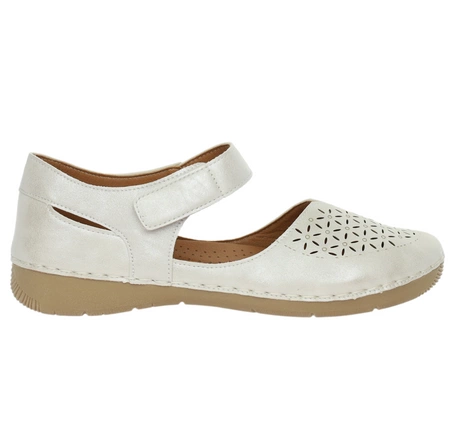 Płaskie sandały damskie na rzep z zakrytą piętą i palcami Jezzi