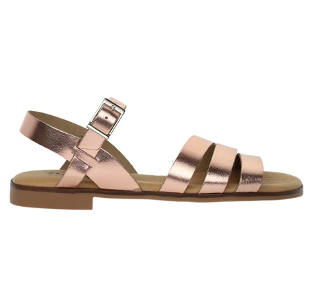 Eleganckie sandały damskie płaskie ze skóry naturalnej El Pimpi - Made in Spain