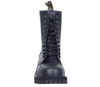 Czarne glany skórzane wysokie STEEL 10 dziur/ oczek 105-106/O 