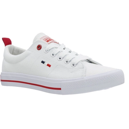 Białe trampki młodzieżowe sznurowane American Club