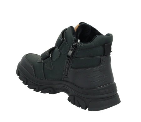 Buty chłopięce na zimę na rzepy ciepłe i wyższe do kostki American Club