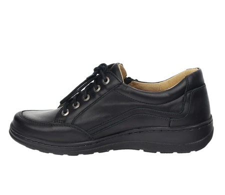 Czarne półbuty damskie skórzane komfortowe Helios 411